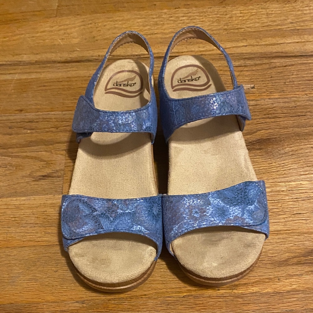 Dansko Blue Textured Sandals
